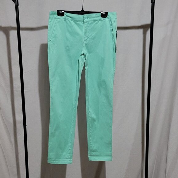 Bandolino pants Anklette style mint green stretch slim fit size 6 New with tags - Picture 1 of 14